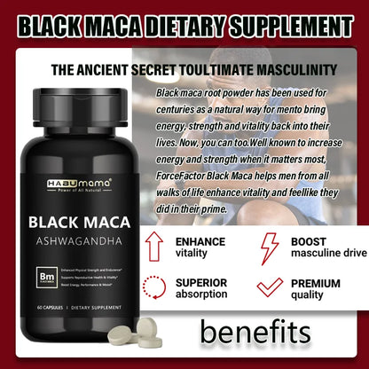 Black Maca Booster for Men – Premium Maca Supplements for Energy, Endurance & Muscle Mass Support