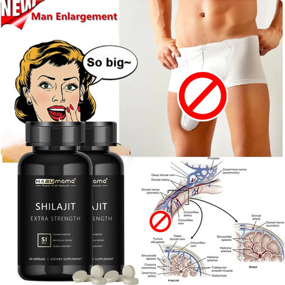 100% Pure Organic Shilajit Mineral Supplements – Natural Libido Booster & Erection Support for Enhanced Performance