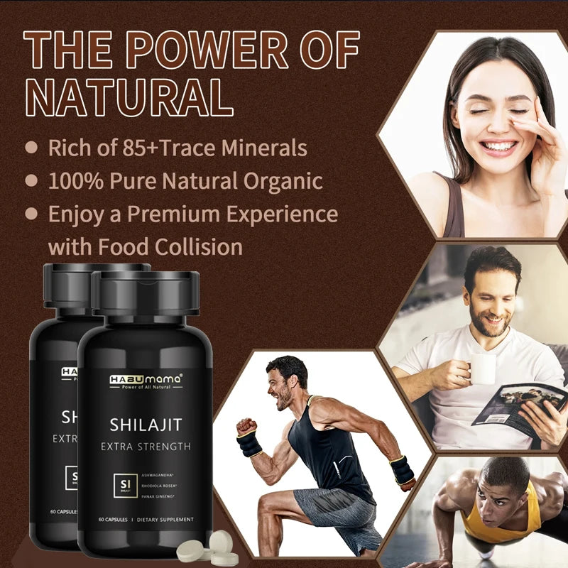 100% Pure Organic Shilajit Mineral Supplements – Natural Libido Booster & Erection Support for Enhanced Performance