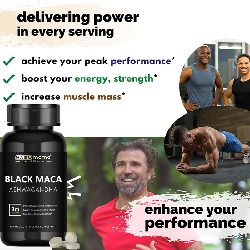 Black Maca Booster for Men – Premium Maca Supplements for Energy, Endurance & Muscle Mass Support