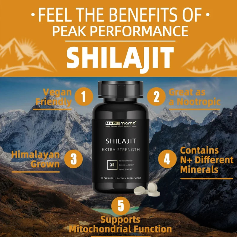 100% Pure Organic Shilajit Mineral Supplements – Natural Libido Booster & Erection Support for Enhanced Performance